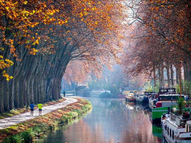 The Canal du Midi near Toulouse in autumn, in South of France
